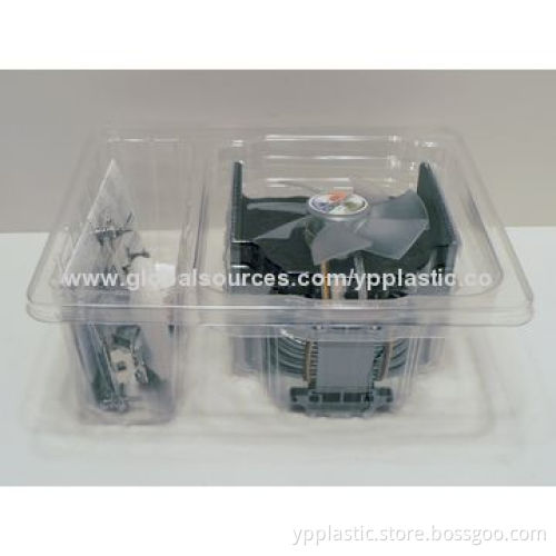 CPU cooler plastic packaging, customized sizes and prints available, 15 years manufacturer